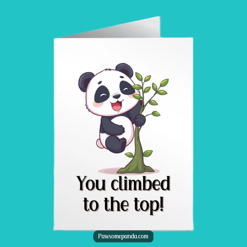 Free Printable Congrats Card: Panda Climber, Encouraging Downloadable Gift
