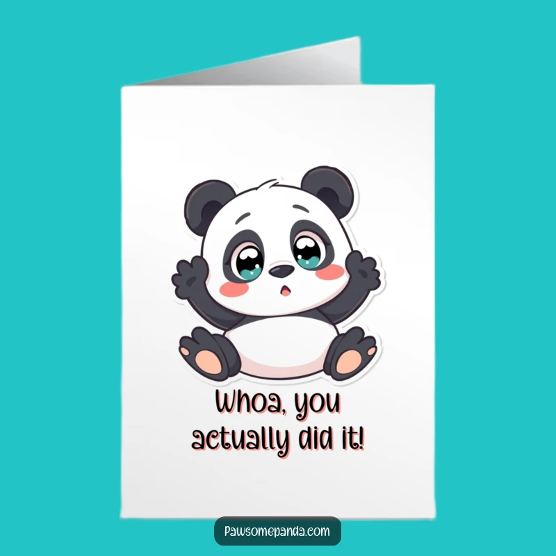 Free Printable Congrats Card: Surprised Panda for Your Amazing News