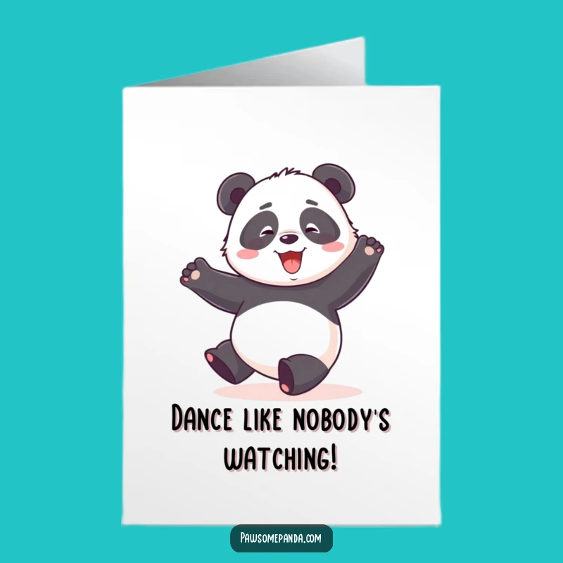 Free Printable Funny Panda Dance Congrats Card - Clumsy Joy Downloadable Cheer