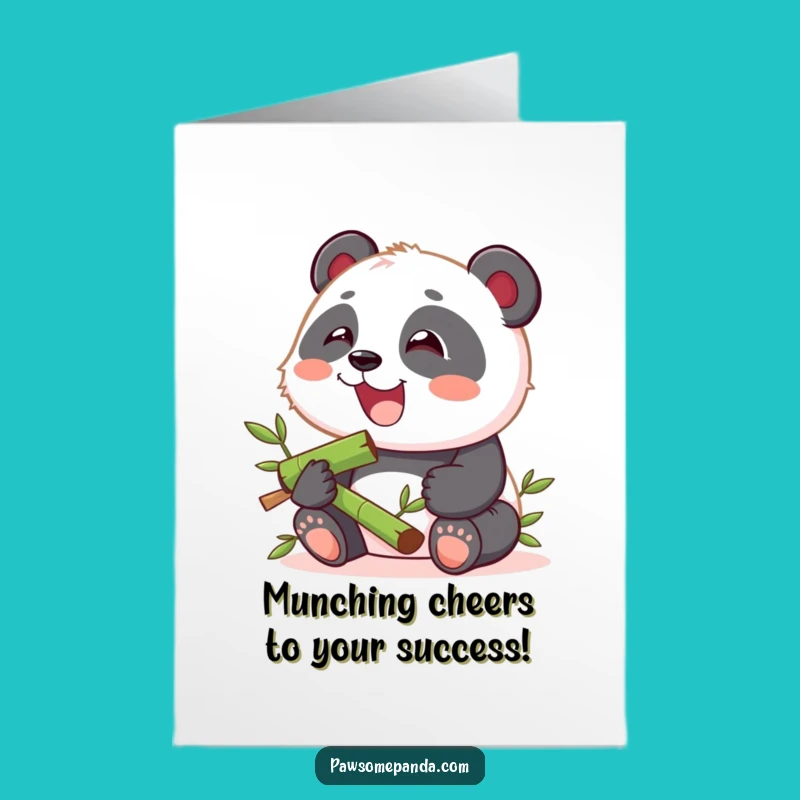 Free Printable Panda Congrats Card - Munching Cub Downloadable for Success