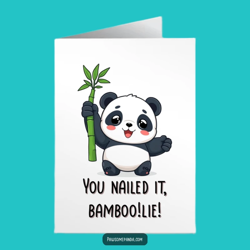 Free Printable Panda Congratulations Card: Bamboo Triumph Downloadable Gift
