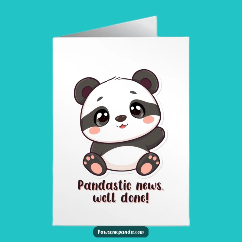 Free Printable Congrats Card: Curious Panda - Funny Downloadable Gift