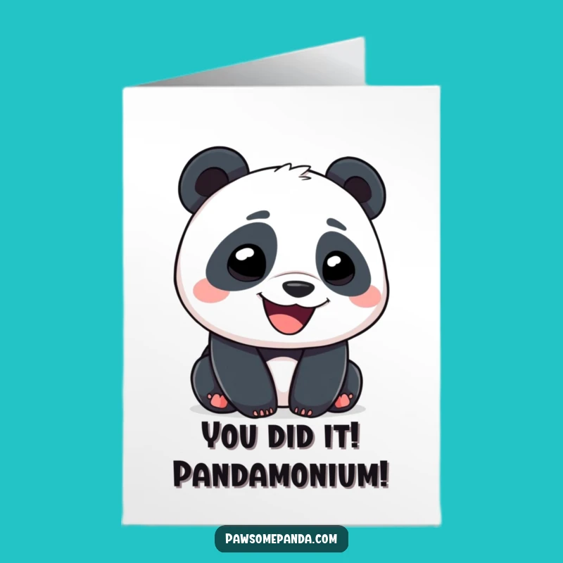 Free Printable Panda Congratulations Card: Goofy Grin Funny Downloadable Gift for Success