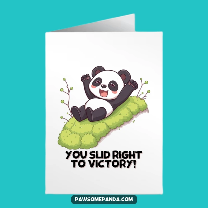 Free Printable Panda Congratulations Card: Joyful Slide Downloadable