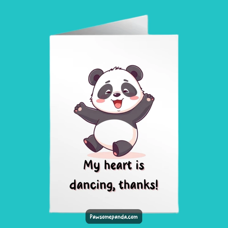 Free Printable Funny Panda Dance Thank You Card - Clumsy Joy Downloadable Thanks