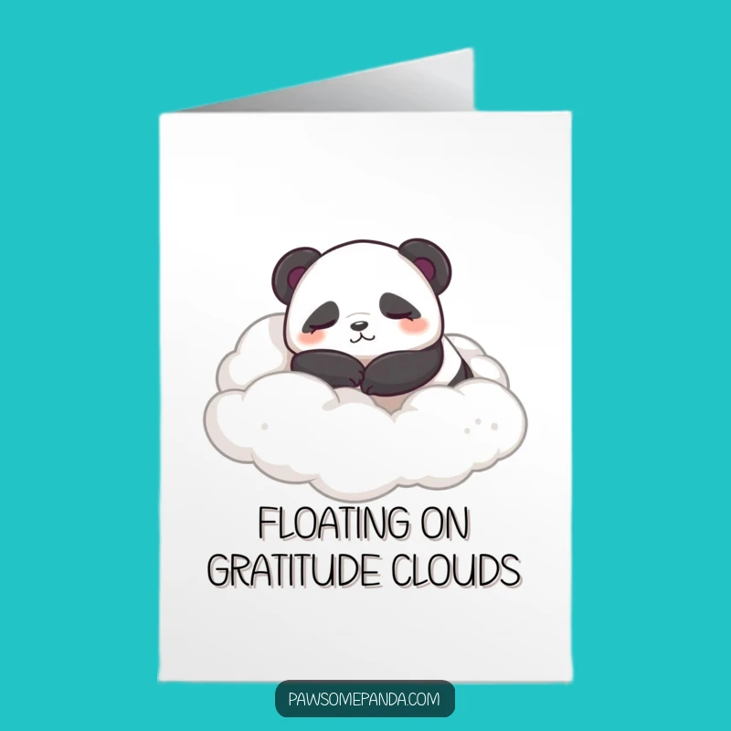 Free Printable Funny Panda Sleepy Thank You Card - Cloud Roll Downloadable Comfort
