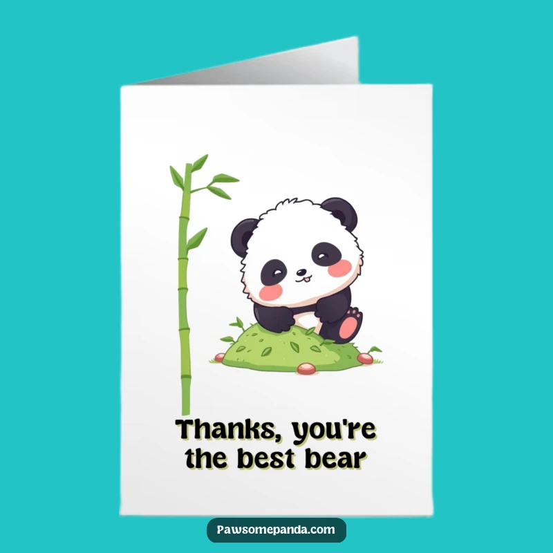 Free Printable Panda Thank You Card: Bamboo Tumble for a Cute Downloadable Gift