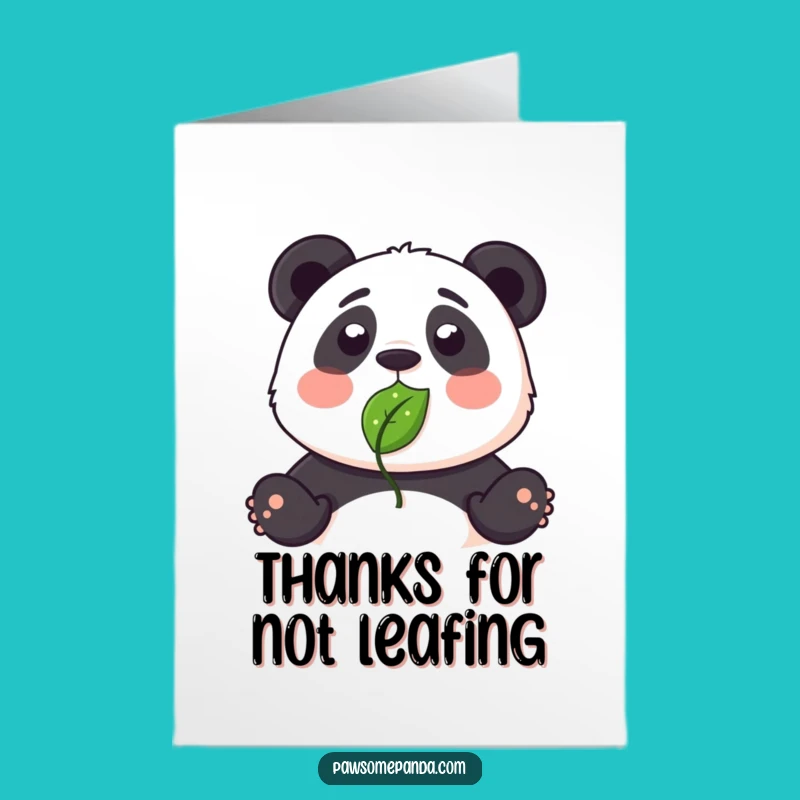 Free Printable Thank You Card: Amusing Surprised Panda Leaf Nose - Quick Download