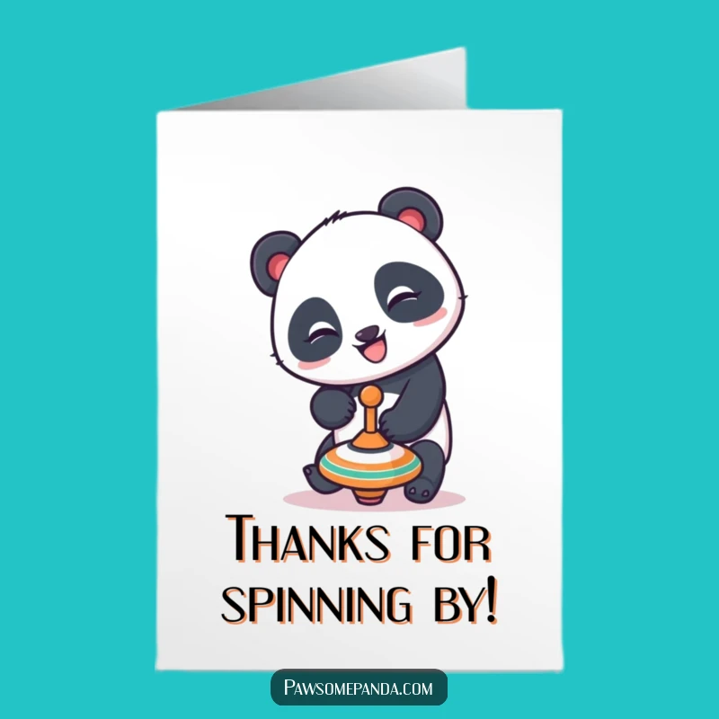 Free Printable Thank You Card: Balancing Panda, Playful Downloadable Gift