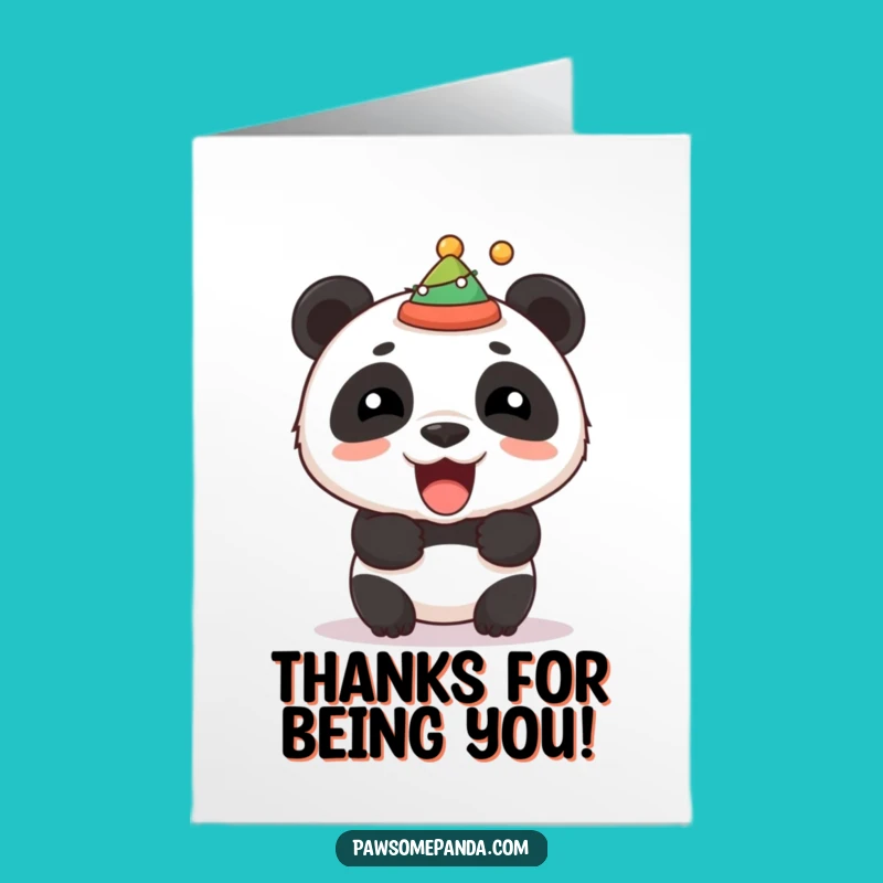 Free Printable Thank You Card: Roaring Panda Thanks - Funny Downloadable Gift