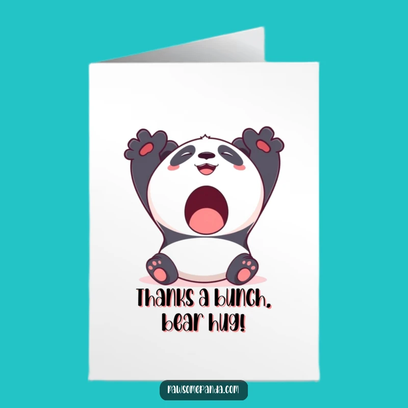 Free Printable Thank You Card: Yawning Panda - Relaxed Gratitude Downloadable!