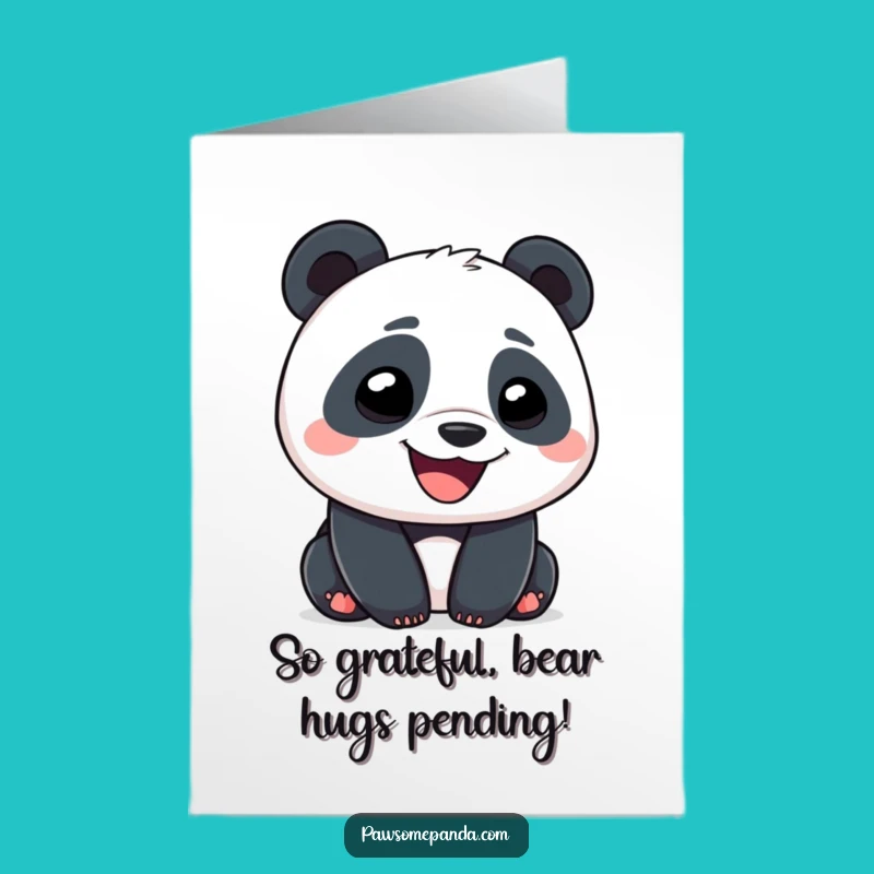 Free Printable Panda Thank You Card: Goofy Grin Funny Downloadable Gift of Gratitude