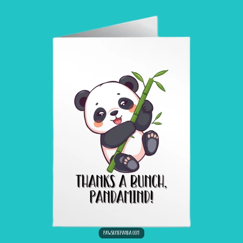 Free Printable Thank You Card: Panda's Bamboo Roll - Downloadable Gratitude