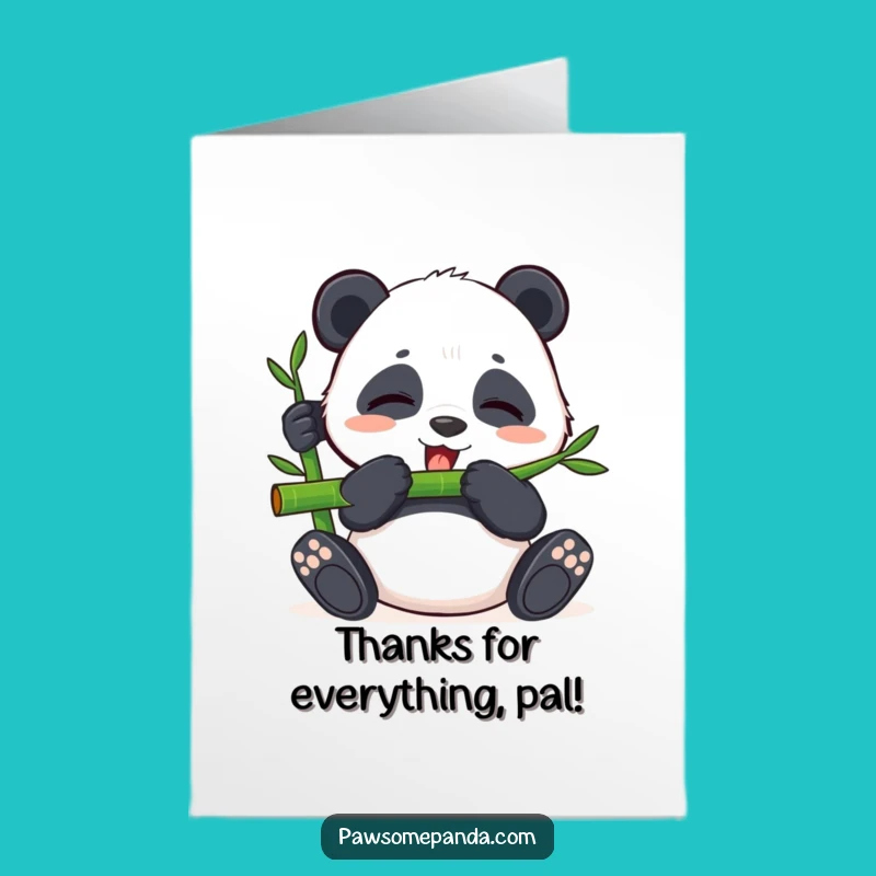 Free Printable Thank You Card: Panda Bamboo Yum - Funny Downloadable Gift