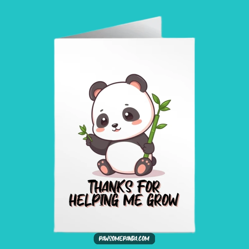 Free Printable Thank You Card: Happy Panda Sprout Pat, Grateful Growth Downloadable Gift