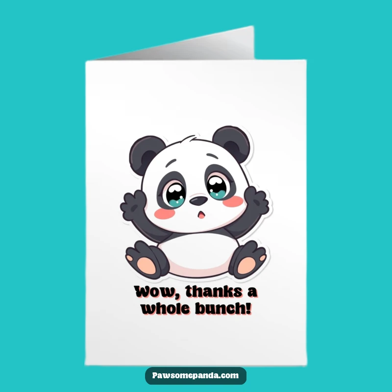 Free Printable Thank You Card: Surprised Panda for Your Kindness