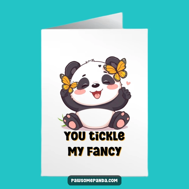 Free Printable Thank You Card: Panda's Butterfly Fun - Downloadable Gratitude
