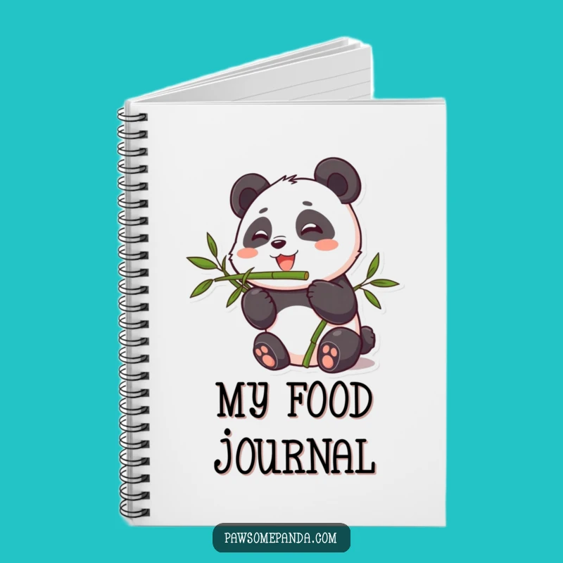 Funny Cute Panda Bamboo Munching Notebook, Humorous Journal Gift