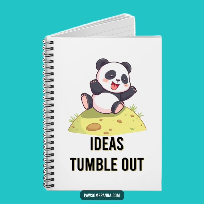 Funny Panda Rolling Hill Notebook - Journal Your Happy Thoughts!