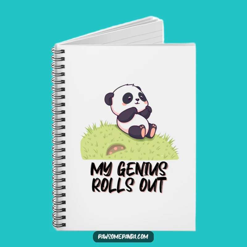 Funny Panda Rolling Notebook - Cute Cartoon Journal, Great Funny Gift for Students!