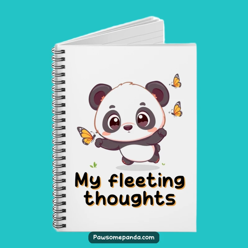 Funny Kawaii Panda Butterfly Notebook - Cute Panda Journal Gift