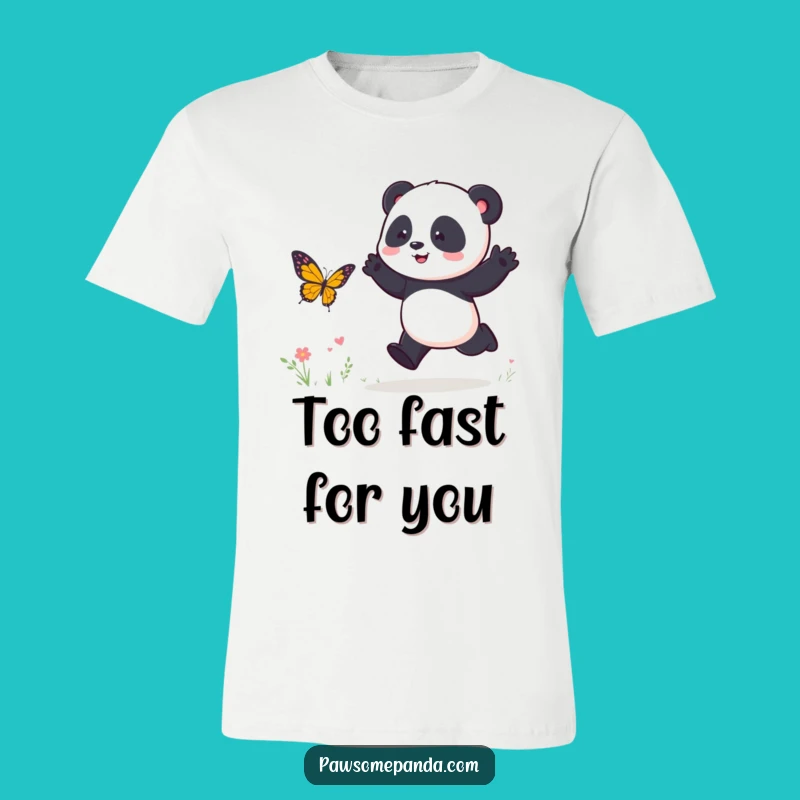 Funny Panda Butterfly Chase T-Shirt: Wearable Joyful Art, Perfect for a Funny Gift!