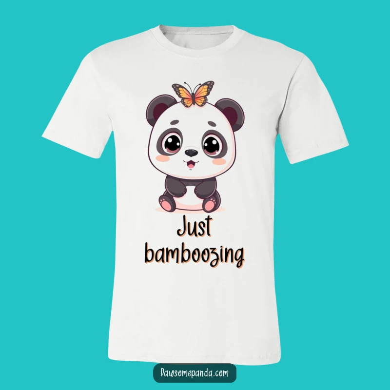 Funny Panda & Butterfly T-Shirt: Wide-Eyed Amazement, Hilarious Animal Tee Gift