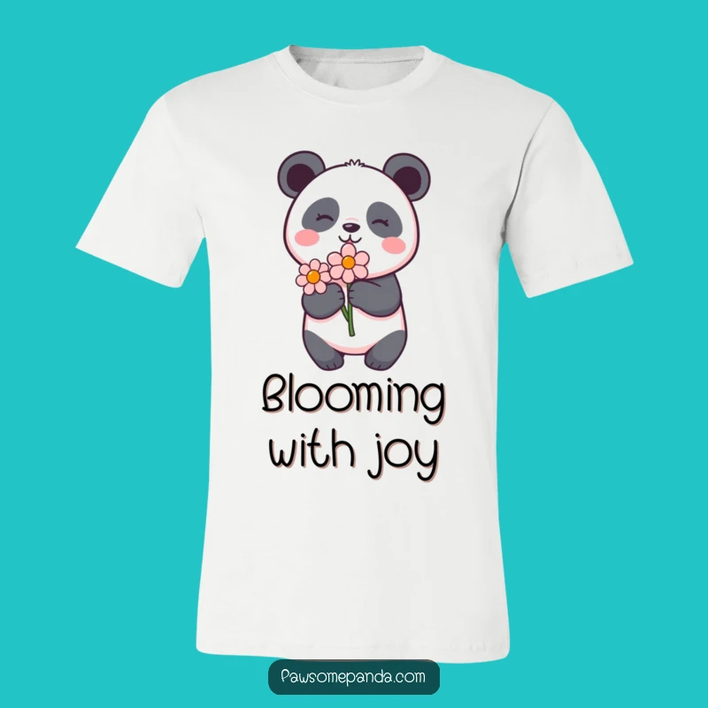 Funny Panda Flower Delight T-Shirt: Wear Your Happiness Proudly