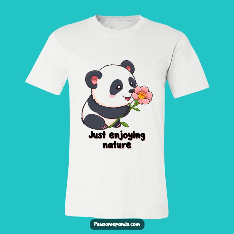 Funny Panda Flower T-Shirt: Curious Panda Graphic, Ideal Humorous Gift