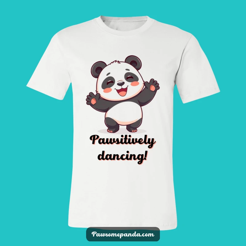 Funny Playful Panda Dance T-Shirt - Paws Up Smile Tee for Fun Times