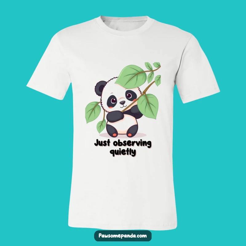 Funny Panda Fan Peek T-Shirt - Comical & Mysterious Animal Tee