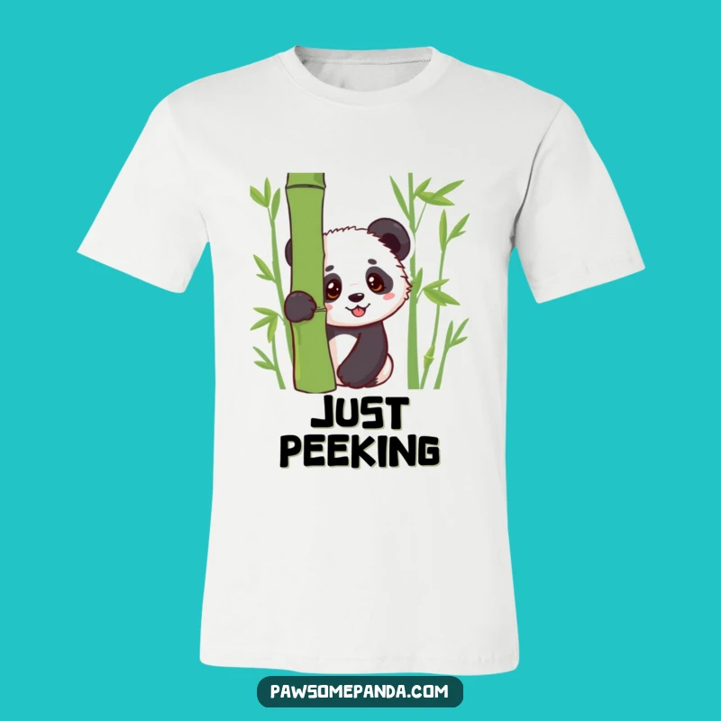 Funny Kawaii Panda Cub Peek T-Shirt: Adorable Panda Art, Ideal Charming Funny Gift