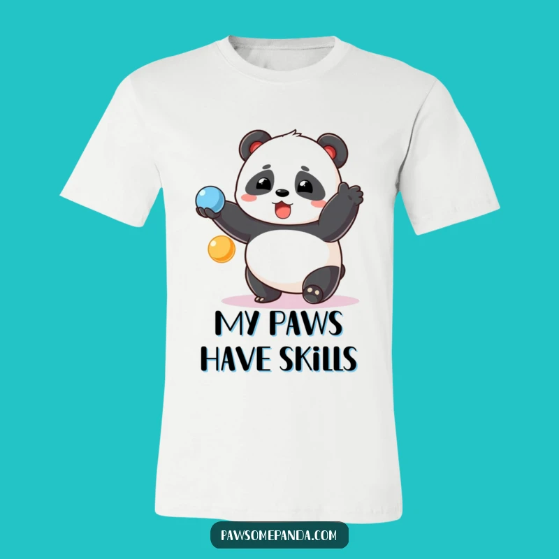 Funny Chubby Panda Juggling T-Shirt - Surprise Grin Tee for Laugh Out Loud Moments