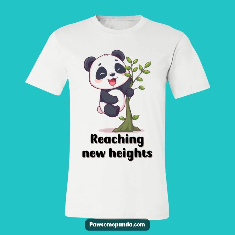 Funny Panda Climbing Tee: Adventure Awaits in This Graphic Shirt!