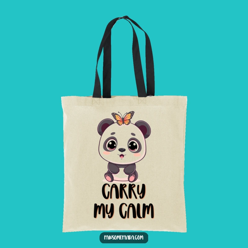 Funny Panda Butterfly Tote Bag: Wide-Eyed Surprise, Practical & Hilarious Gift