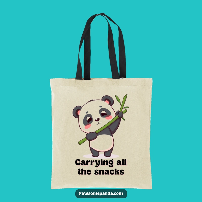 Funny Panda Bamboo Tote Bag: Determined Balance Design, Chic Humorous Accessory Gift