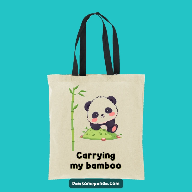 Funny Panda Tumble Tote Bag: Comical and Practical Bamboo Carry-All Gift