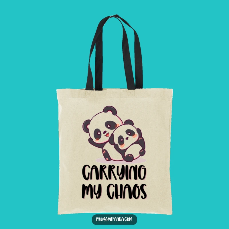 Funny Panda Tumbling Tote Bag - Playful Carryall Gift