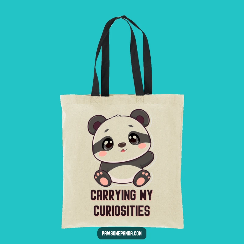 Funny Curious Panda Tote Bag: Carry Your Essentials with Charm
