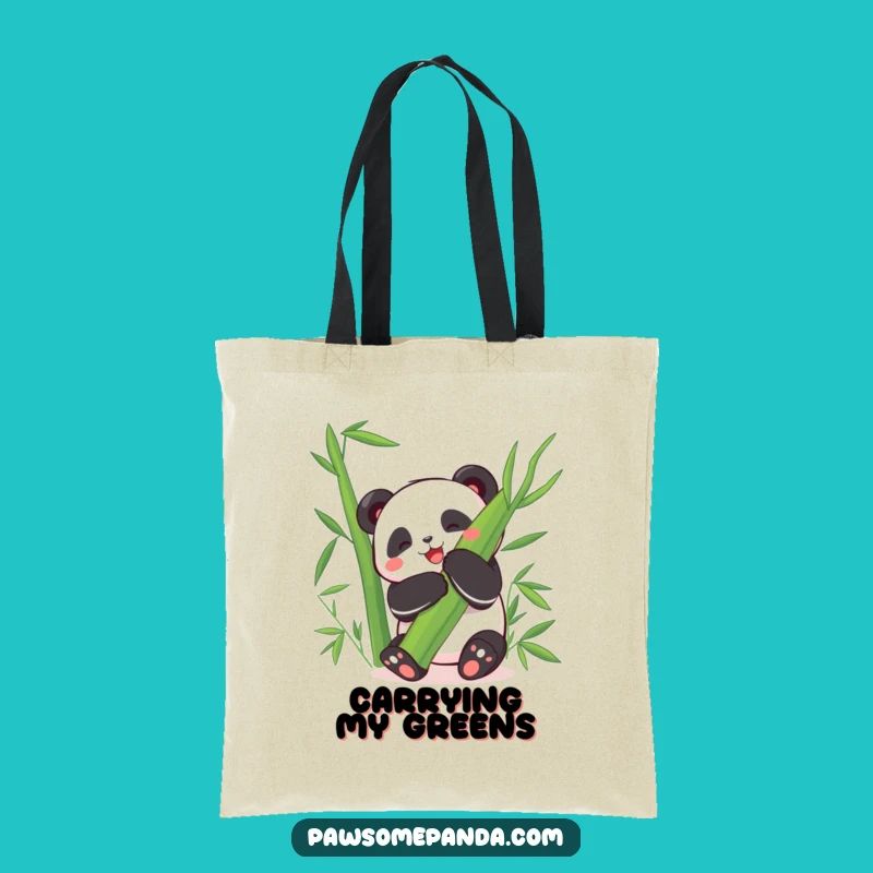Funny Happy Panda Tote Bag: Bamboo Hug Accessory, Great Funny Gift!