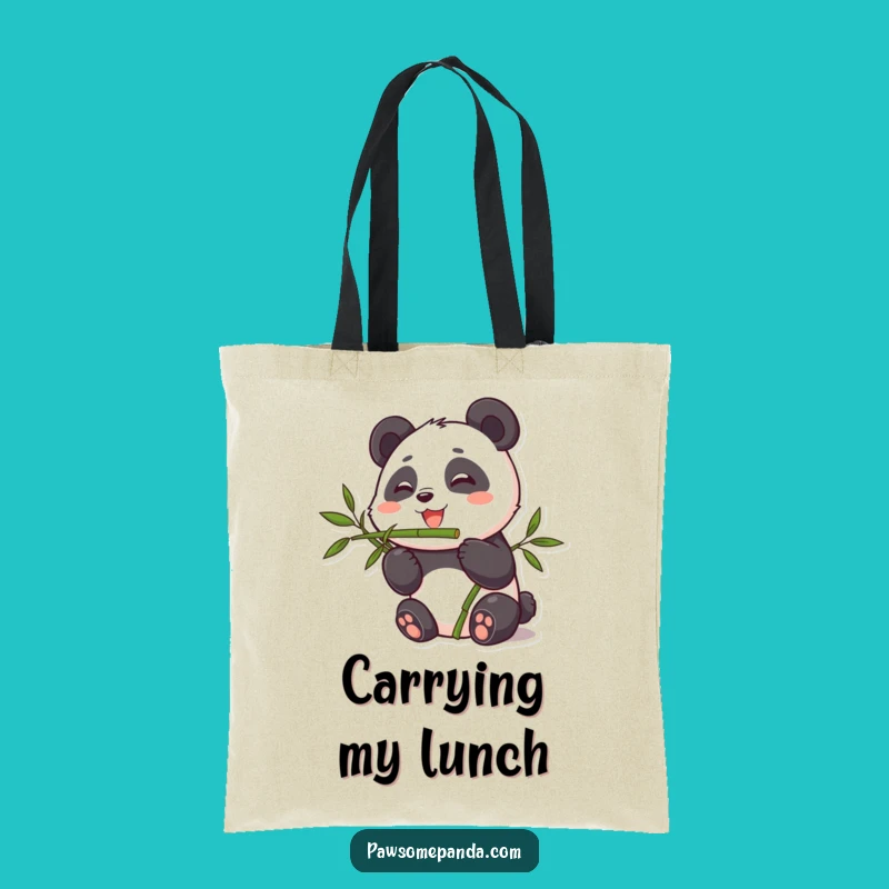 Funny Cute Panda Bamboo Munching Tote Bag, a Hilarious Eco-Friendly Gift
