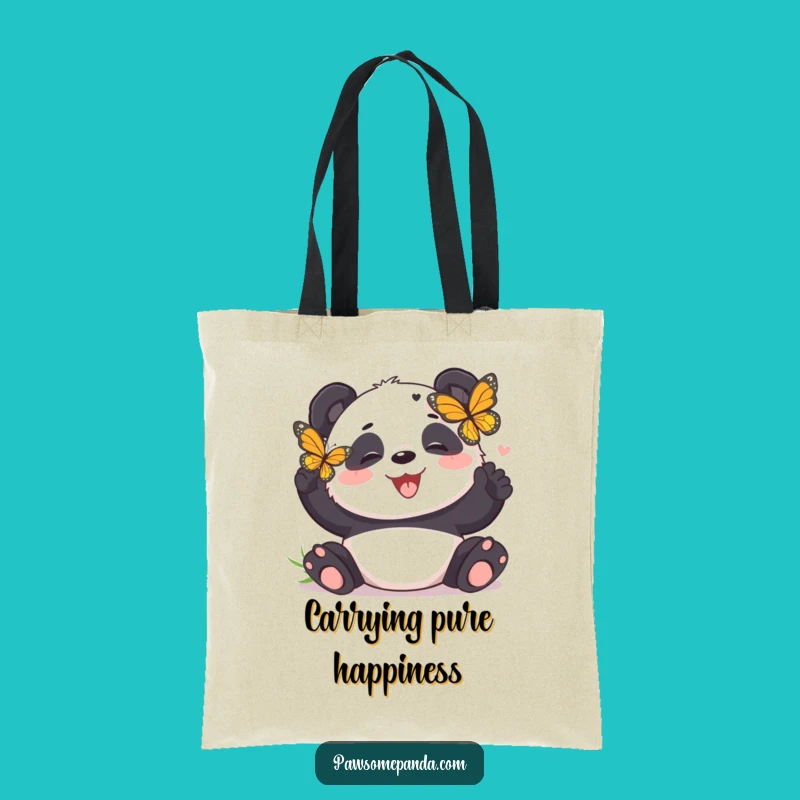 Funny Panda Butterfly Tickle Tote Bag - Chic & Comical Carry-All
