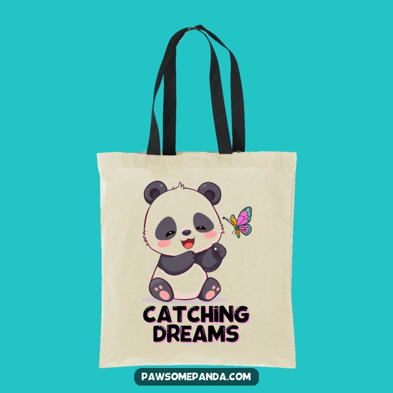 Funny Panda Butterfly Chase Tote Bag - Stylish & Practical Fun Bag