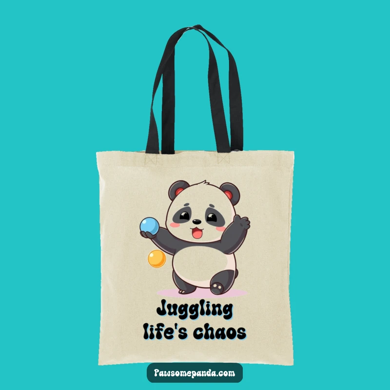 Funny Chubby Panda Juggling Tote Bag - Carry Your Laughs in Style and Ease