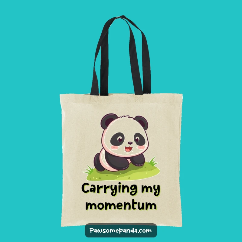 Funny Kawaii Panda Rolling Hill Tote Bag - Cute Eco-Friendly Panda Bag