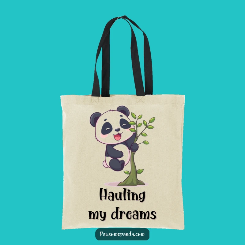 Funny Panda Climbing Tote Bag: Carry Your Essentials with Cheer!