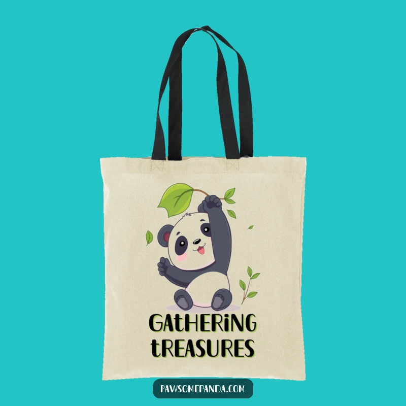 Funny Panda Tote Bag: Reaching for Leaf Tote, Eco-Friendly Humor, Great Gift