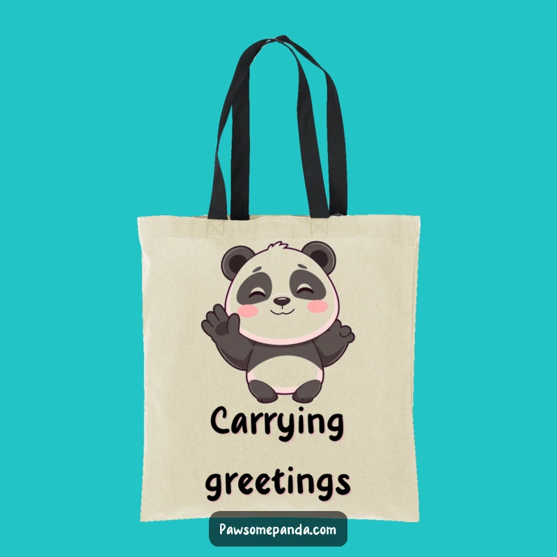 Funny Smiling Panda Happy Wave Tote Bag, a Hilarious Accessory Gift