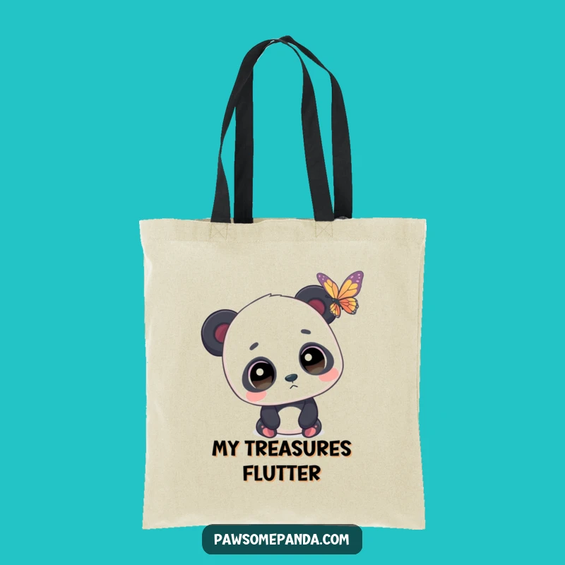 Funny Panda Nature Tote Bag - Whimsical Butterfly Carryall, Perfect Funny Gift!